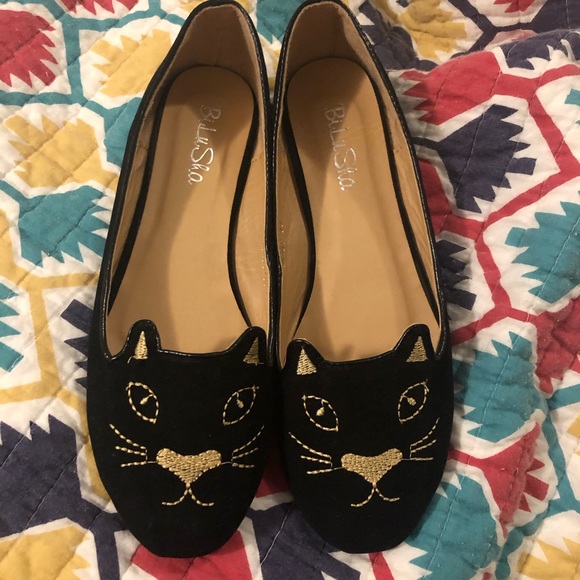 BiluSha Shoes - BiluSha Kitty Cat smoking slippers flats